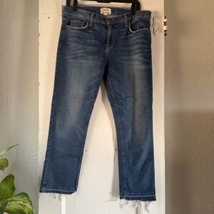 Current / Elliott straight leg jeans size 29 Raw hem cropped blue denim